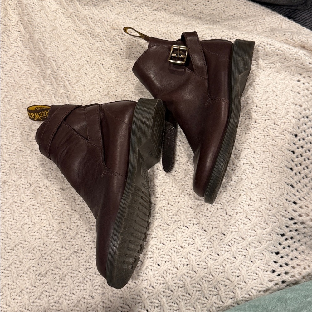 Dr. Martens JONI WOMENS 7 Dark Brown Leather Boots - Picture 3 of 8